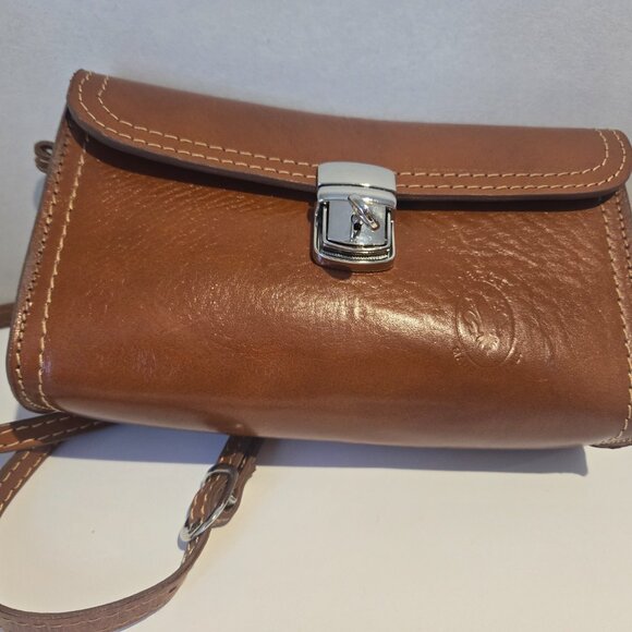 Vintage VERA PELLE Italian Leather Cross Body Handbag - Picture 7 of 9